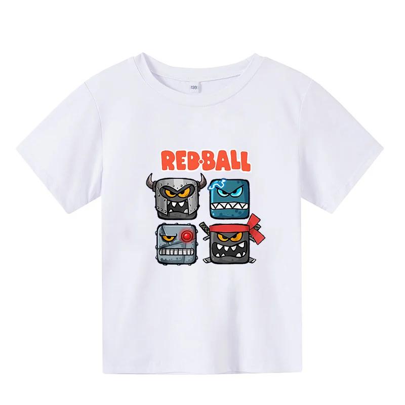 

2025 Детская Милая Одежда С Принтом RED BALL 2RD, Детская Летняя Модная Футболка, Футболки с Мультяшными Персонажами, Повседневные Топы С Коротким Рукавом Для Девочек 150