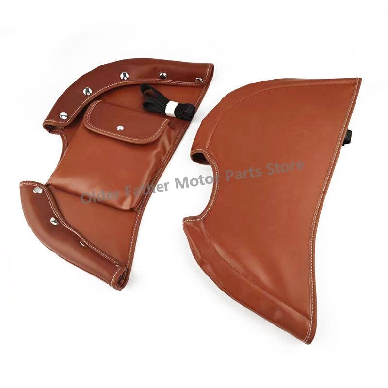 For Indian Chief Vintage Chieftain Roadmaster 2014+ Motorcycle Soft Lowers Chaps Leg Warmer Bags Crash Bar Bag Protection Rider