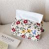 Desktop Paper Storage Bags Embroidered Paper Towel Set Home Bedroom Living Room Advanced Sense Paper Towel Box Cotton Bag