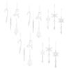 18Pcs Simulation Snowflake Ice Strip Pendants Transparent DIY Christmas Snowflake Icicle Pendants Decorative Exquisite