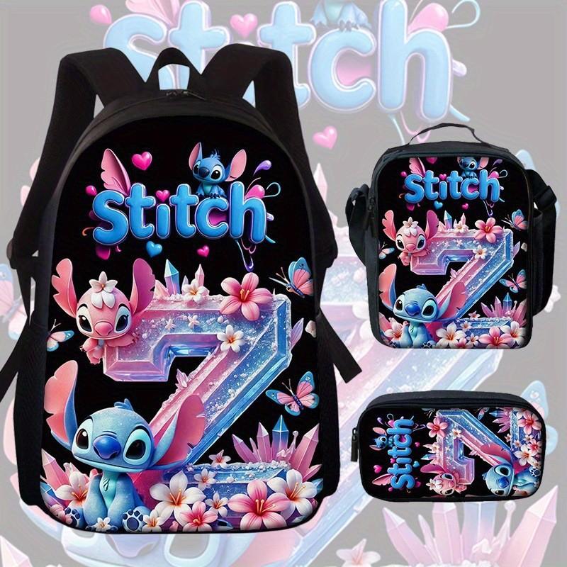 Stitch Rucksack für Kinder aus Oxford-Stoff mit Rückenschutz für den Schulgebrauch