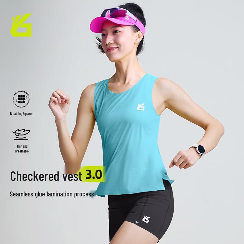 Yuebu Women s Quick-Dry Breathable Grid Mesh Running Tank Top M