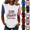 Women's Fashionable Casual Short Sleeve Print Round Neck Pullover Top