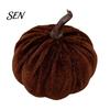 Halloween Table Centerpieces Small Artificial Velvet Pumpkin Decoration, Fall Thanksgiving Soft Stuffed Seasonal Floral Scene Accents Ornament, Autumn