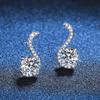 S925 Sterling Silver Moissanite S-shaped Stud Earrings - Light Luxury European & American Style for Women