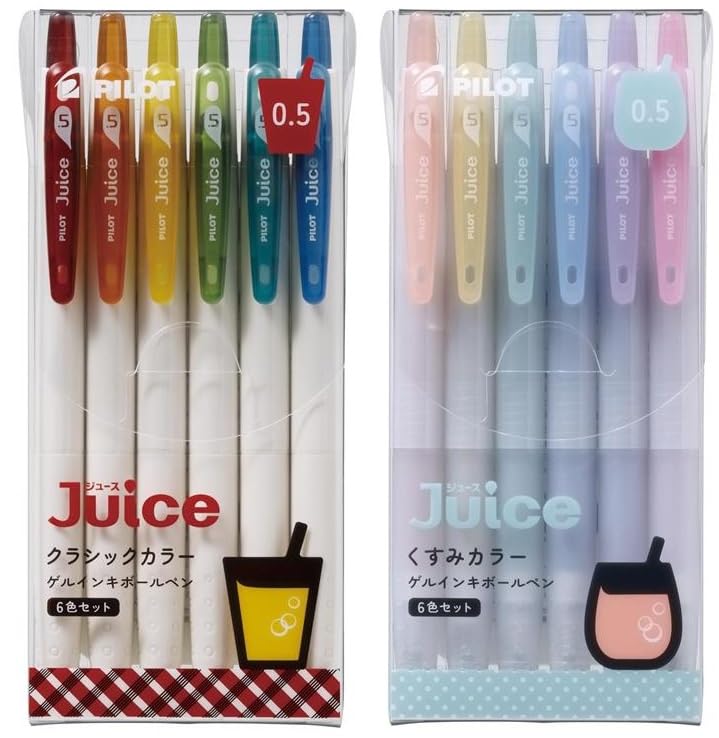 Pilot Juice Gel Ink Ballpoint Pen 0.5mm Classic Glossy Muted Colors (Set of 12)