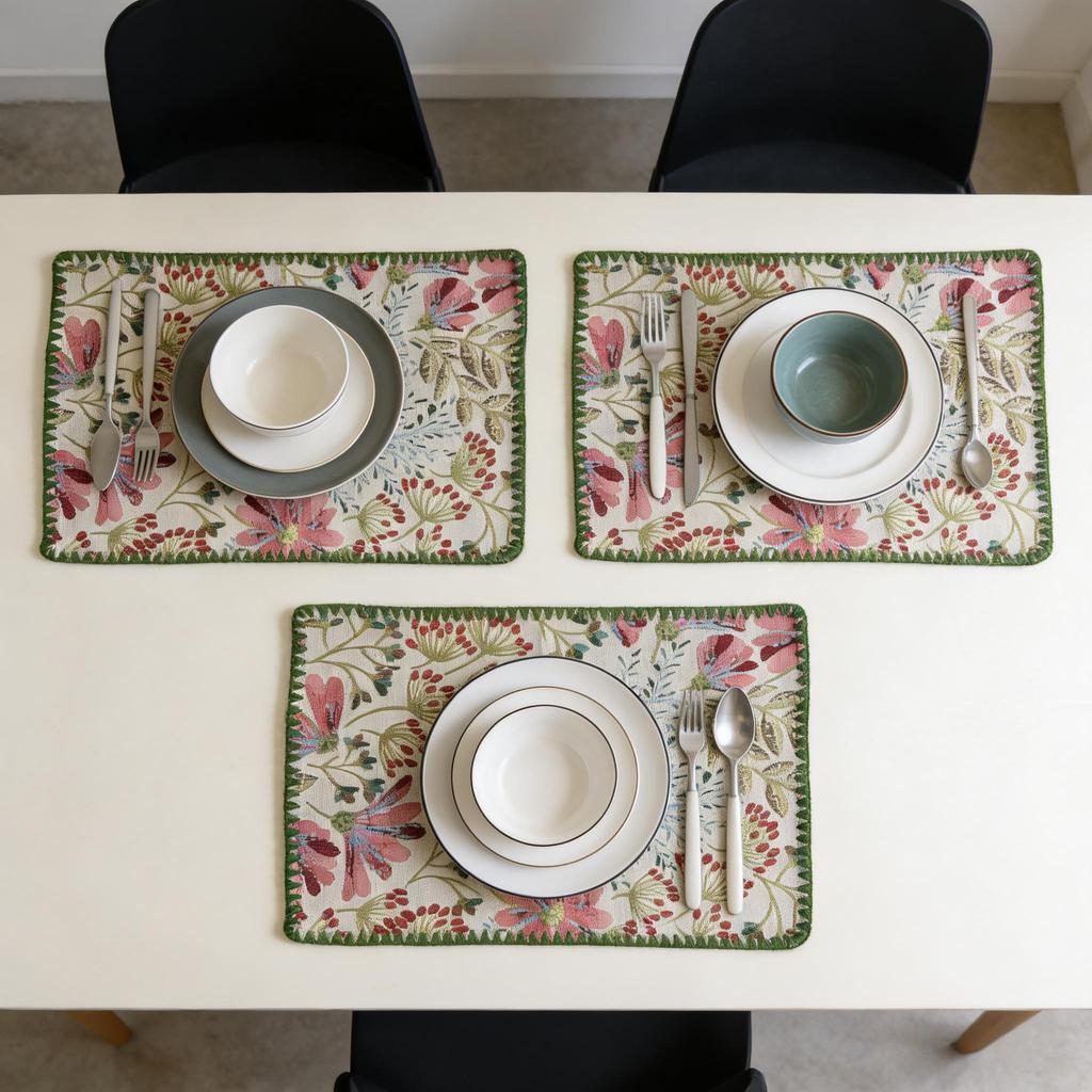 Washable Cotton Linen Table Mats 12 X 18 Inch Table Protector Dining Room Kitchen Party Wedding Festival Home Restaurant Decoration Placemats