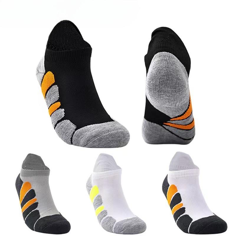 Men's Summer Professional Outdoor Fitness Running Sports Shallow Mouth Fast Dry Breathable Boat Socks