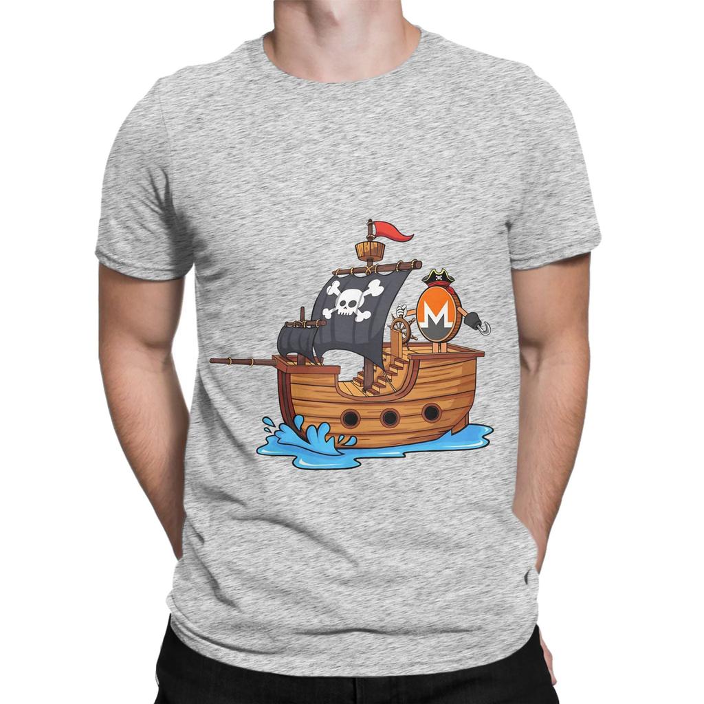 XMR Monero Pirate Ship Graphic 100 Cotton TShirt Monero XMR Tees Tops For Unisex