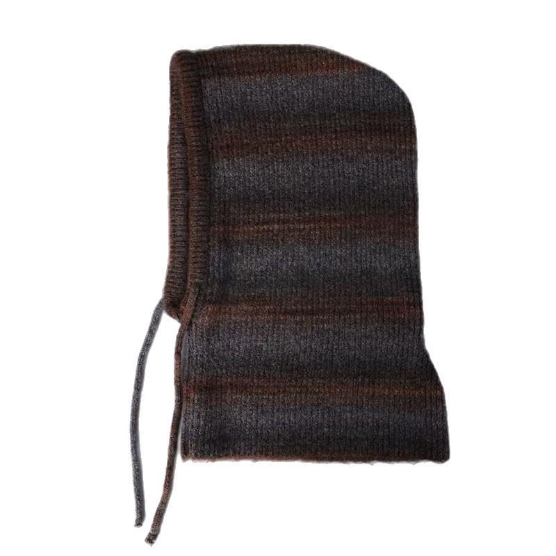 New Wool Blended Knitted Hat Women's Wool Hat Scarf Integrated Warm Outdoor Windproof Cycling