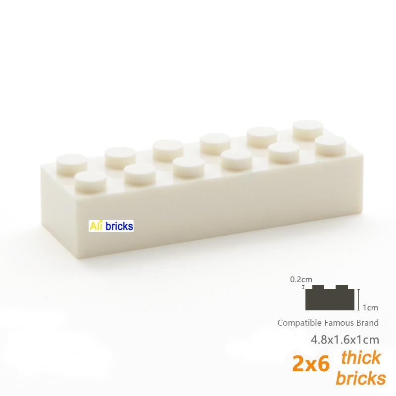 

Non-Toxic 40Pcs Bulk Building Blocks Thick Figures Bricks 2X6 Dots Educational Creative Size Compatible With 2456 Plastic Toy For Children