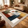 Nordic Retro Warm Colored Living Room Carpet Machine Washable Non-slip Decoration Bedroom Rug Short Velvet Study Geometric Mat