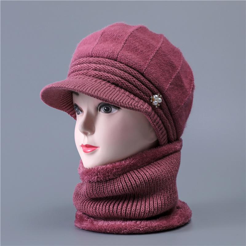 Winter hat female rabbit wool hat fleece thermal hat knitted hat
