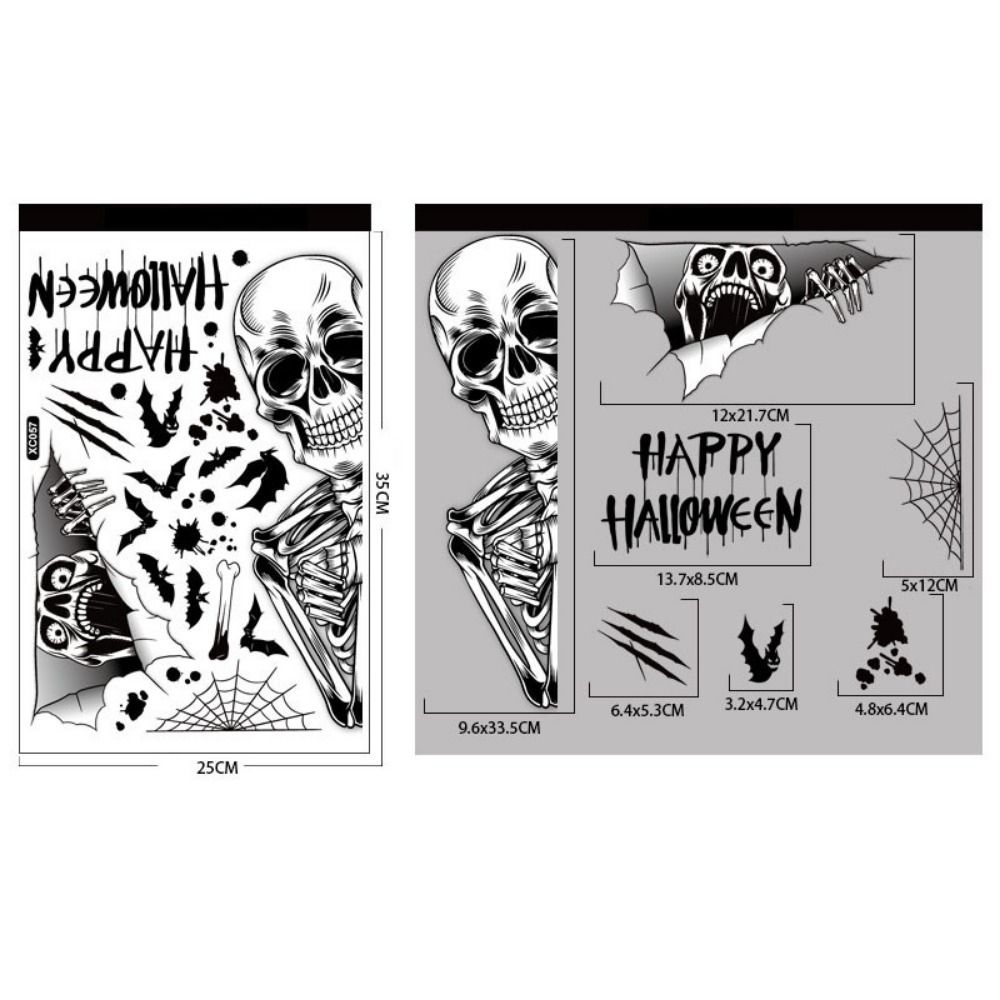 

Электростатическая наклейка на стену «Скелет», самоклеящиеся наклейки на окна «Привидение» для дома с привидениями style K