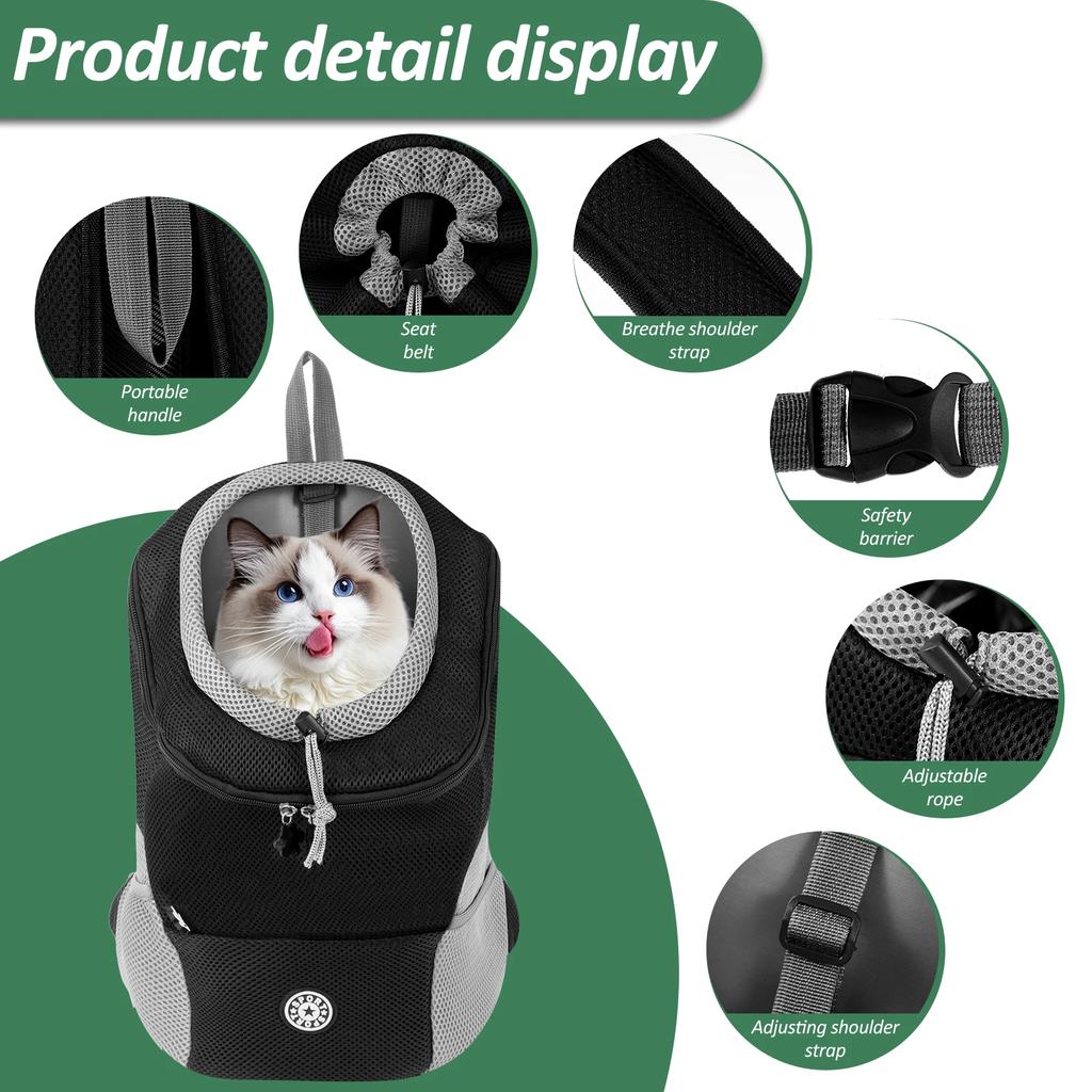 Pet Cat Carrier Backpack Breathable Oxford Cloth Portable Travel Puppy Dog Transport High-capacity Improve Air Circulation
