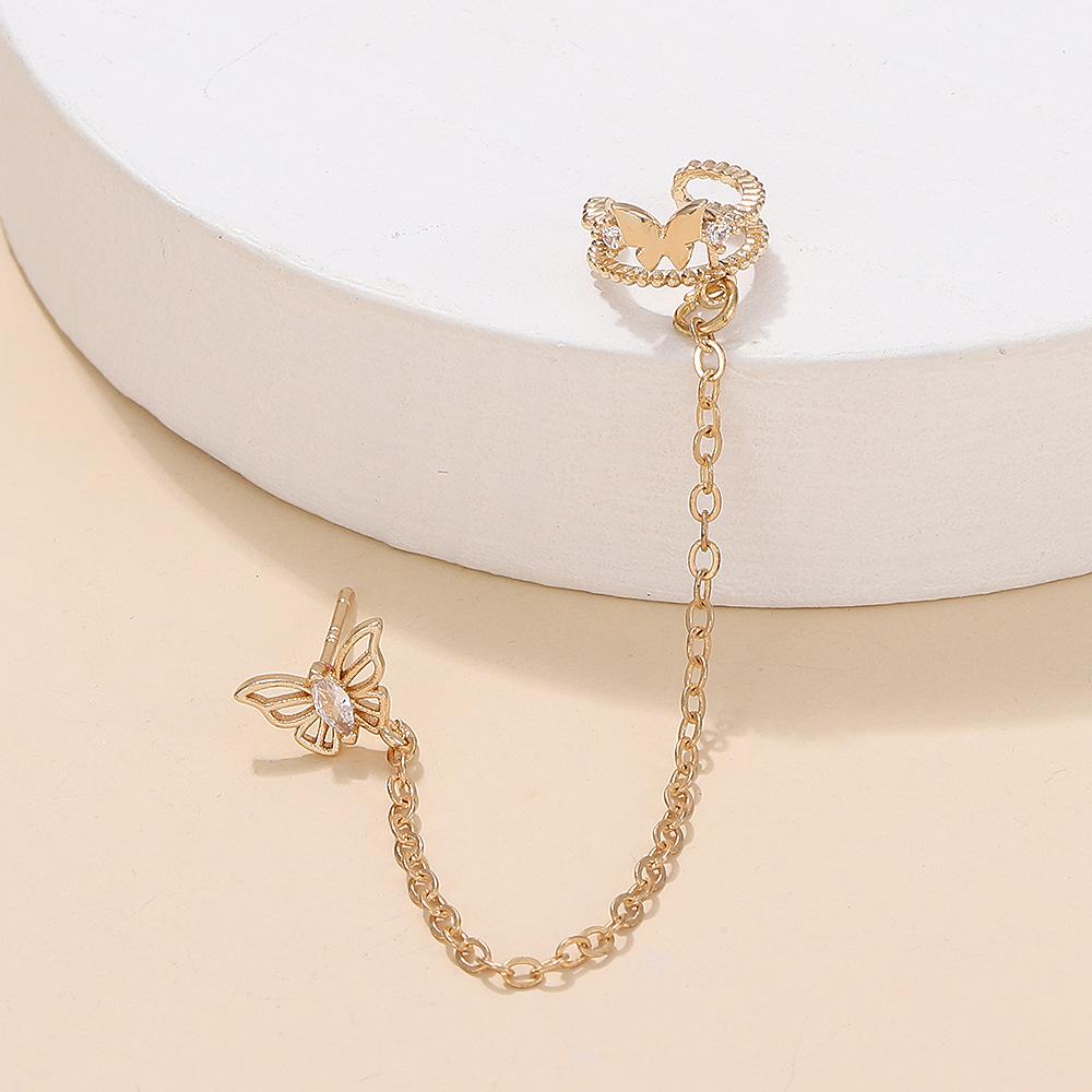 European & American Long Tassel Chain Clip-On Earrings - Versatile Fairy-Inspired Korean Style for Women