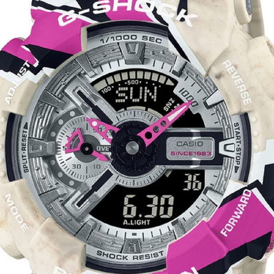 CASIO G-SHOCK 110 Series Street Spirit GA-110SS-1A Men's Watch, Beige Silver Pink Multicolor