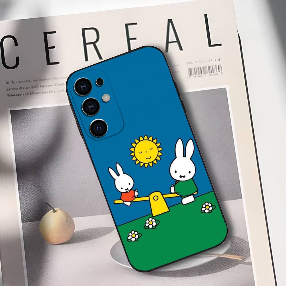 Mi-ffi-es Cartoon Rabbit Phone Case Silicone Soft For Samsung S25,S24,S21,S22,S23,S30,Ultra,S20,Plus,Fe,Lite