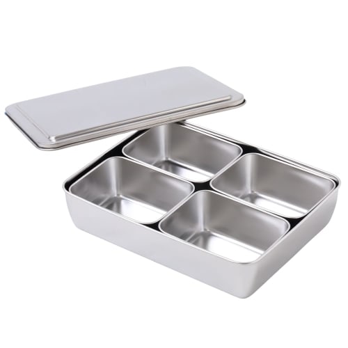 Seathestars Stainless Steel Condiment Containers, 4-Pack, Commercial-Grade Condiment Containers (4 Nakako Containers)