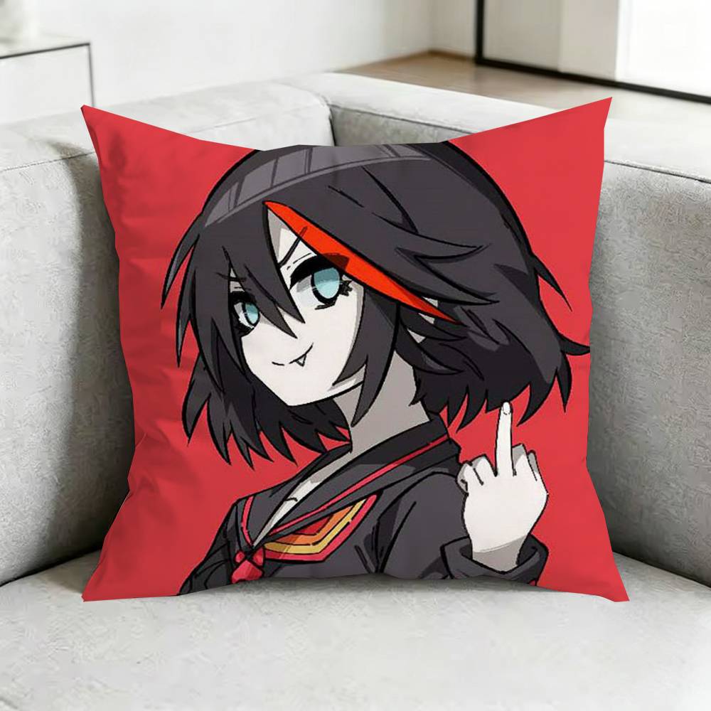 Kill la kKill Anime Square DoubleSided printed Pillow Case Bedroom Bedside Pillow Sofa Cushion Cover Gift