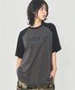 Aejeuyua Logo Raglan T-Shirt Charcoal