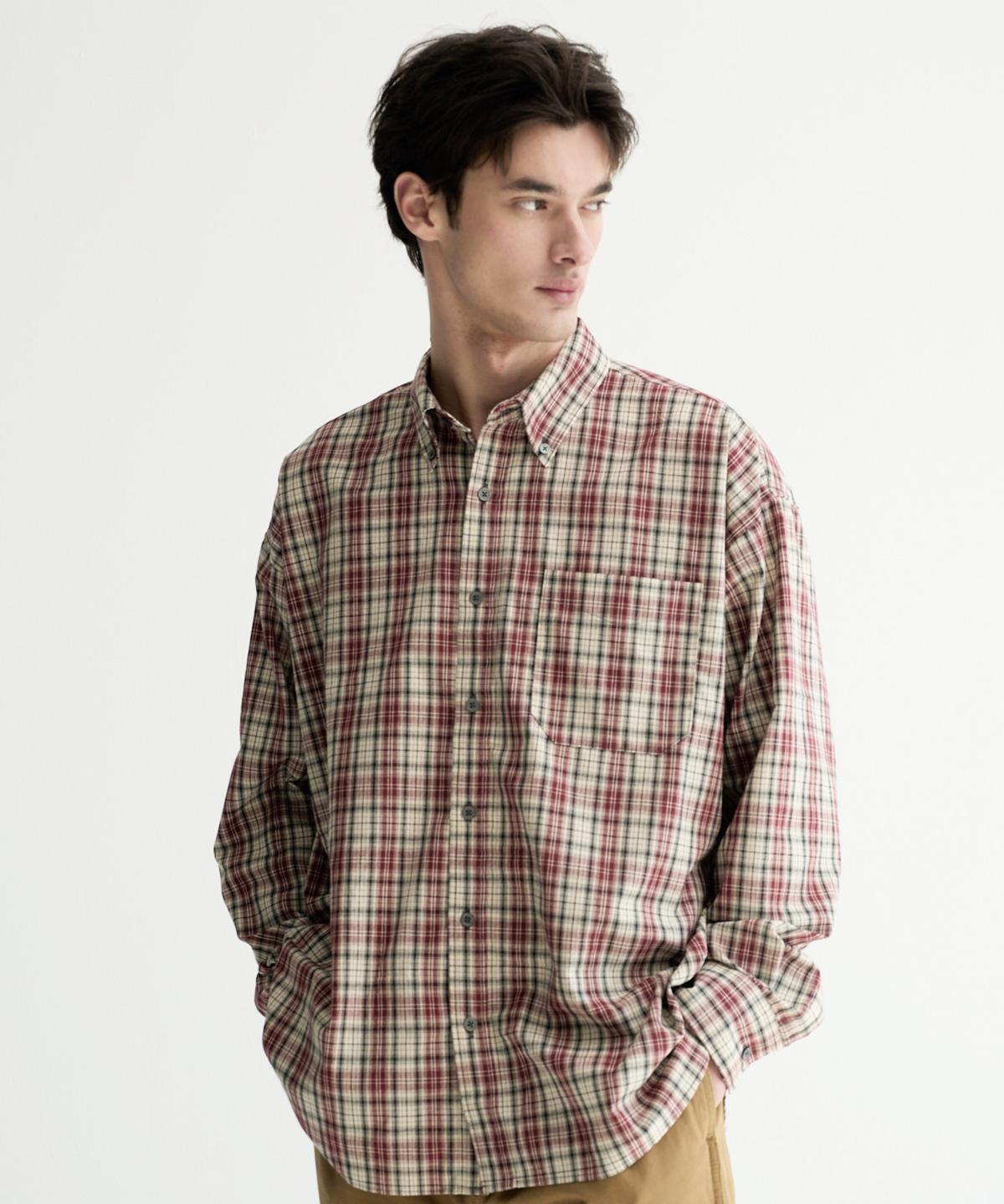 Fake Camper Standard Fit Check Shirt [Red] Red/M
