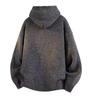 2025 Men's & Women's Dark Gray Hooded Knit Cardigan - American Style Casual Sweater for Autumn & Winter.