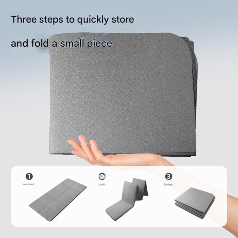 Foldable Yoga Mat Travel Nonslip Portable Gym Mats for Pilates Fitness Exercise Mat for Women Men with Travel Carry Bag