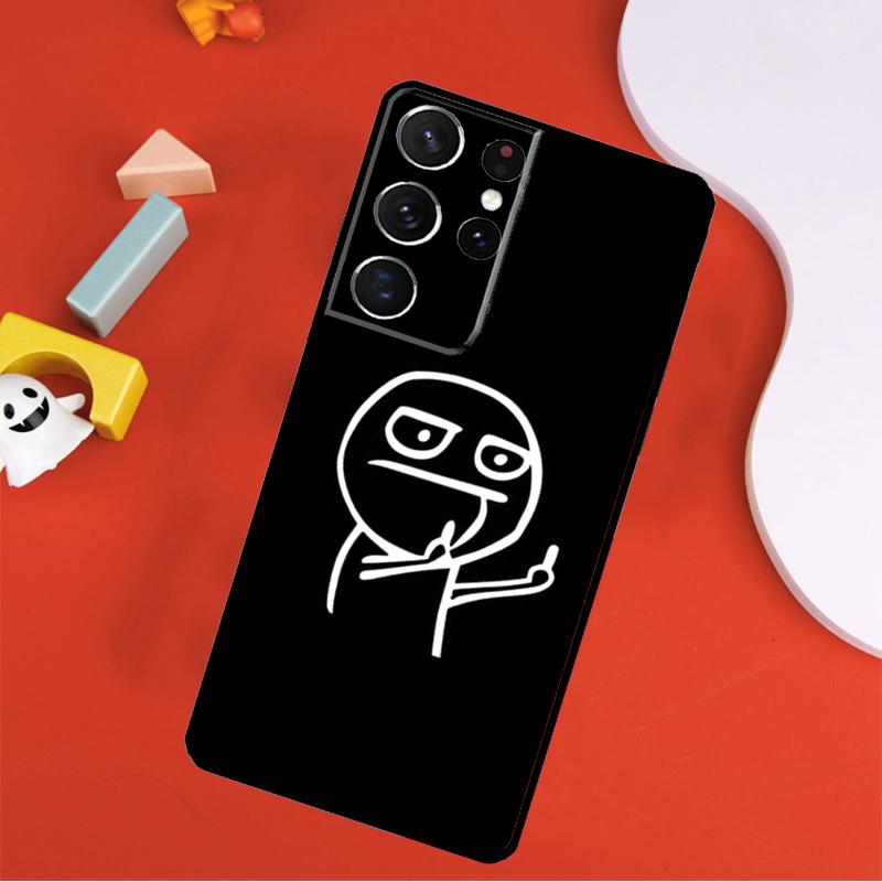 Funny Man Middle Finger Phone Case For Samsung Galaxy S25 Ultra S24 Ultra S9 S10 S20 S21 S22 S23 Plus S24 FE Cover