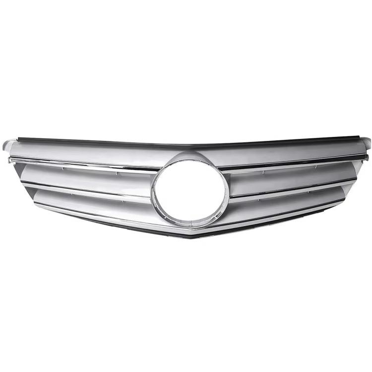 Silver Front Hood Grille Assembly for 2009-2014 Mercedes-Benz C-Class W204