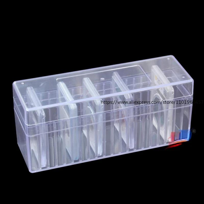 Clear Plastic Storage Box for Coins and Medals with Full Transparency 20-Coins Holder Storage Slab Boxes