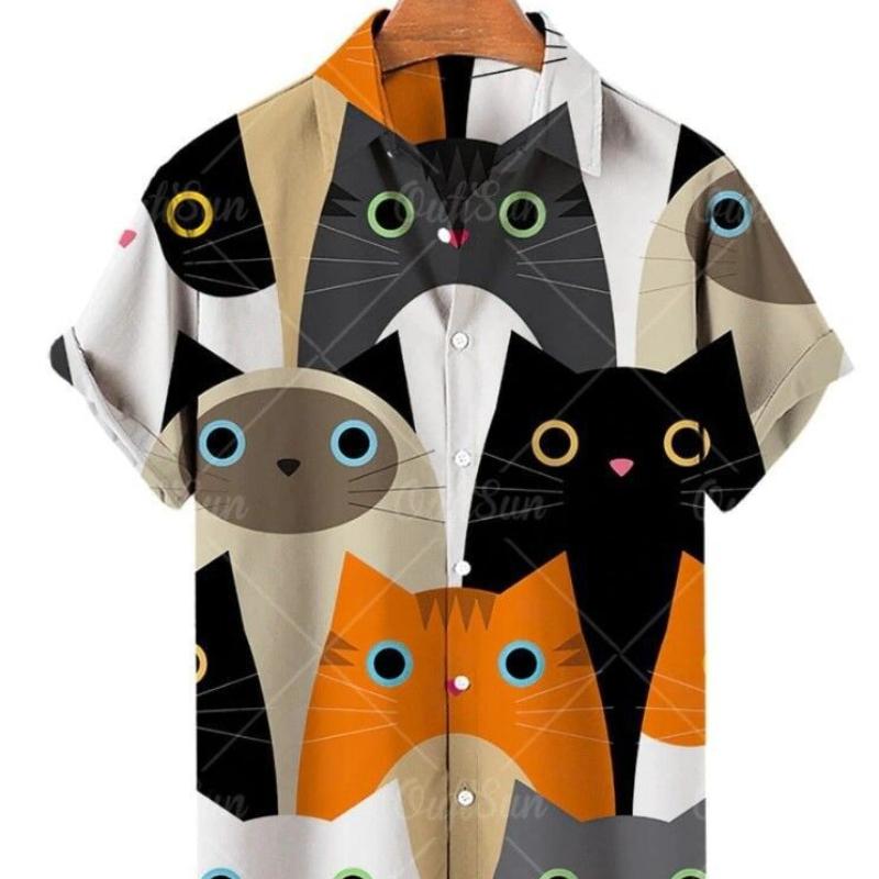 Módní pánská košile s 3D potiskem, ležérní pro každodenní nošení, pánská košile s krátkým rukávem, top