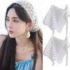 Vintage Koreanischer Dreieckiger Blumen-Haarschal für Damen Schal Stirnband Französische Pastorale Kopfbedeckung Mädchen Frühling Sommer Spitze Kopfschmuck