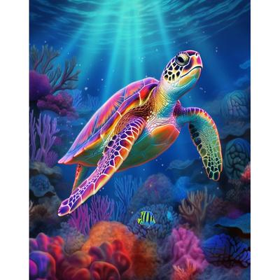 Full Square Diamond Embroidery Animal Mosaic Diamond Painting Sea Turtle Cross Stitch Rhinestone Art Wall Decor