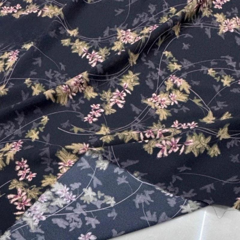 100x150cm Floral Printed Style Fabric Summer Silk Chiffon Fabric for Diy Sewing Soft Comfortable Dress Shirt Pajamas Pants