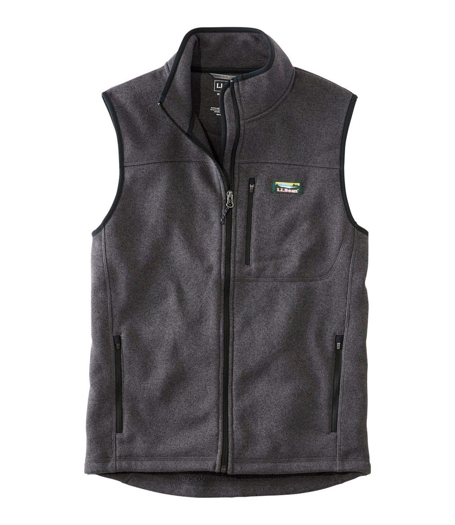 LL Bean Sweater Fleece US Fit Size Charcoal Gray 1000004843 L.L.Bean Men's Vest, Regular, Medium, Heather,