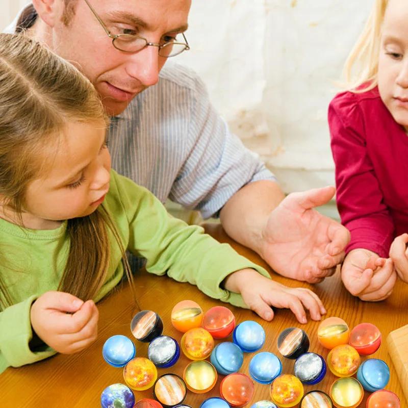 30PCS Solar System Planets Space Themed Party Favors For Kids Bouncy Balls 30MM Prizes Birthdays Gift Vending Machine Toys