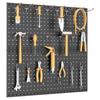 Set of 2 Rusts Resistant Metal Pegboard Wall Panels With Pre Drilled Holes For Wall Mounted Tool Accessories Organizers