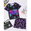 Boys' printed children's top and bottom, children's street casual children's clothing set