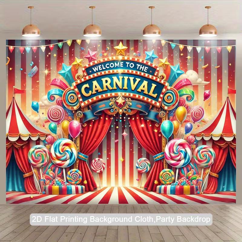 2D Welcome To the Carnival Photography Backdrop for Carnival Party & Photo Booth