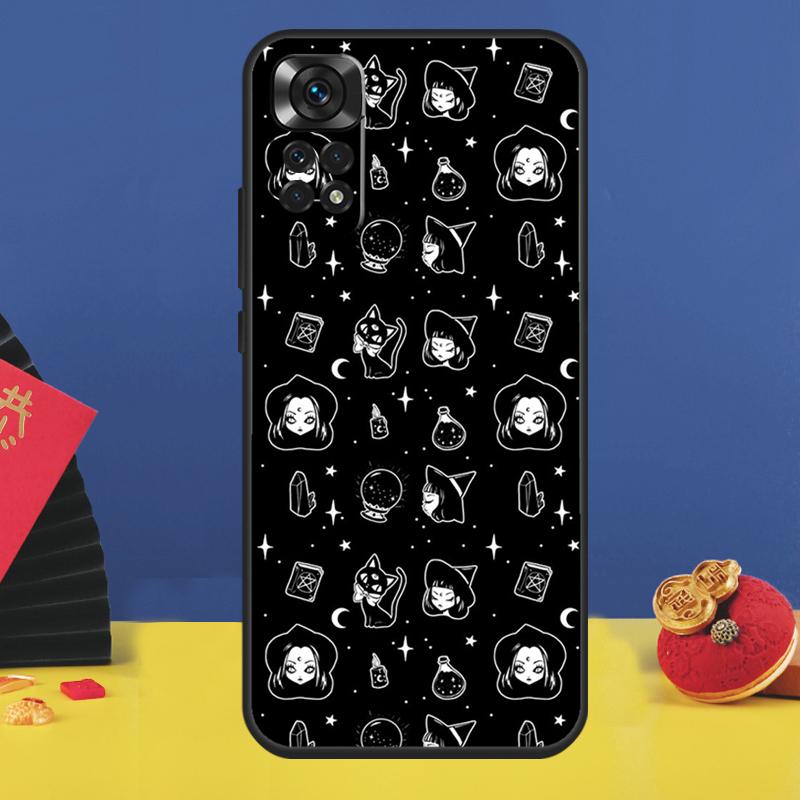 Witchcraft Witch Cat Case For Redmi Note 8 9 10 11 12 Pro 8T 9S 10S 11S Redmi 10 9 12C 9C 9T 10C 10A Cover Capa