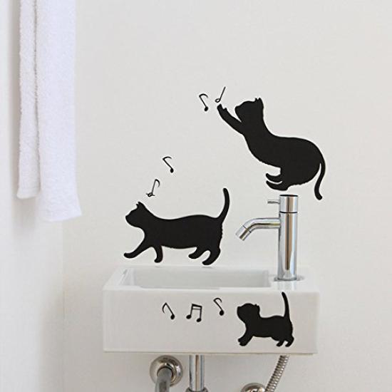 Sankomark Kogyo House Gida Wall Sticker, Deodorizing Singing Cat, DWS-180