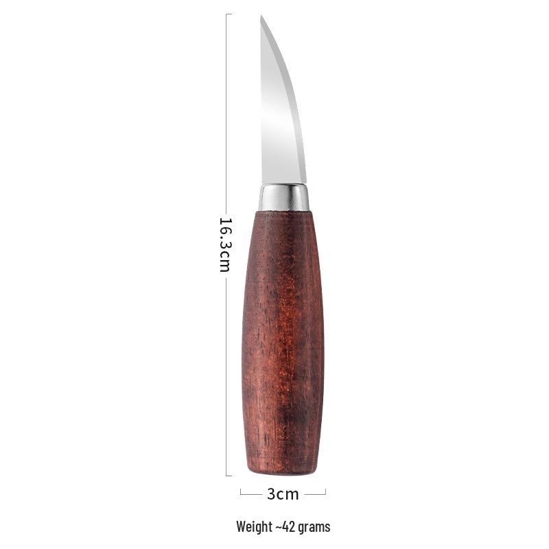 

Black Walnut Wood Carving Knife Set: Includes Digging Spoon, All-Purpose, Detail, Flat-Edge, and Oblique-Edge Shovel Knives.