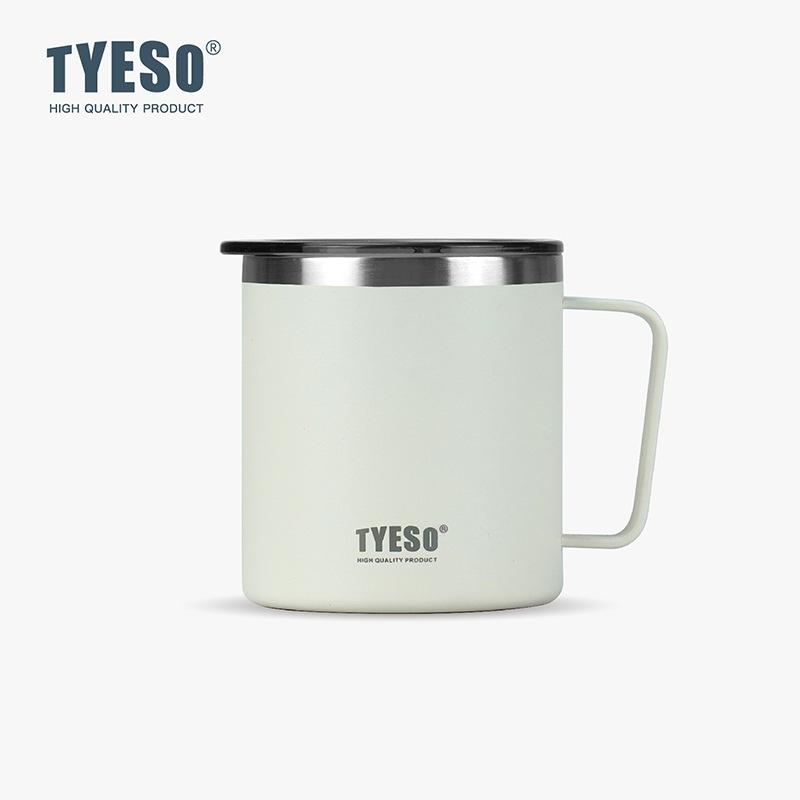 Tyeso Stylish Office Coffee Mug 304 Stainless Steel Visual Lid Minimalist Design with Handle Unisex Mug for Daily Use