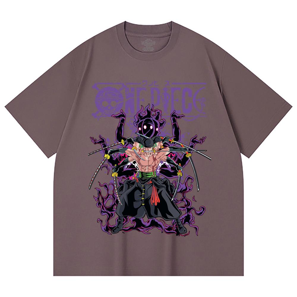230 Gsm 100% Cotton One Piece V65 Zoro Print Unisex Heavy Cotton T Shirt