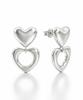 Ethera [Silver925] Amber Heart Double Silver Earrings