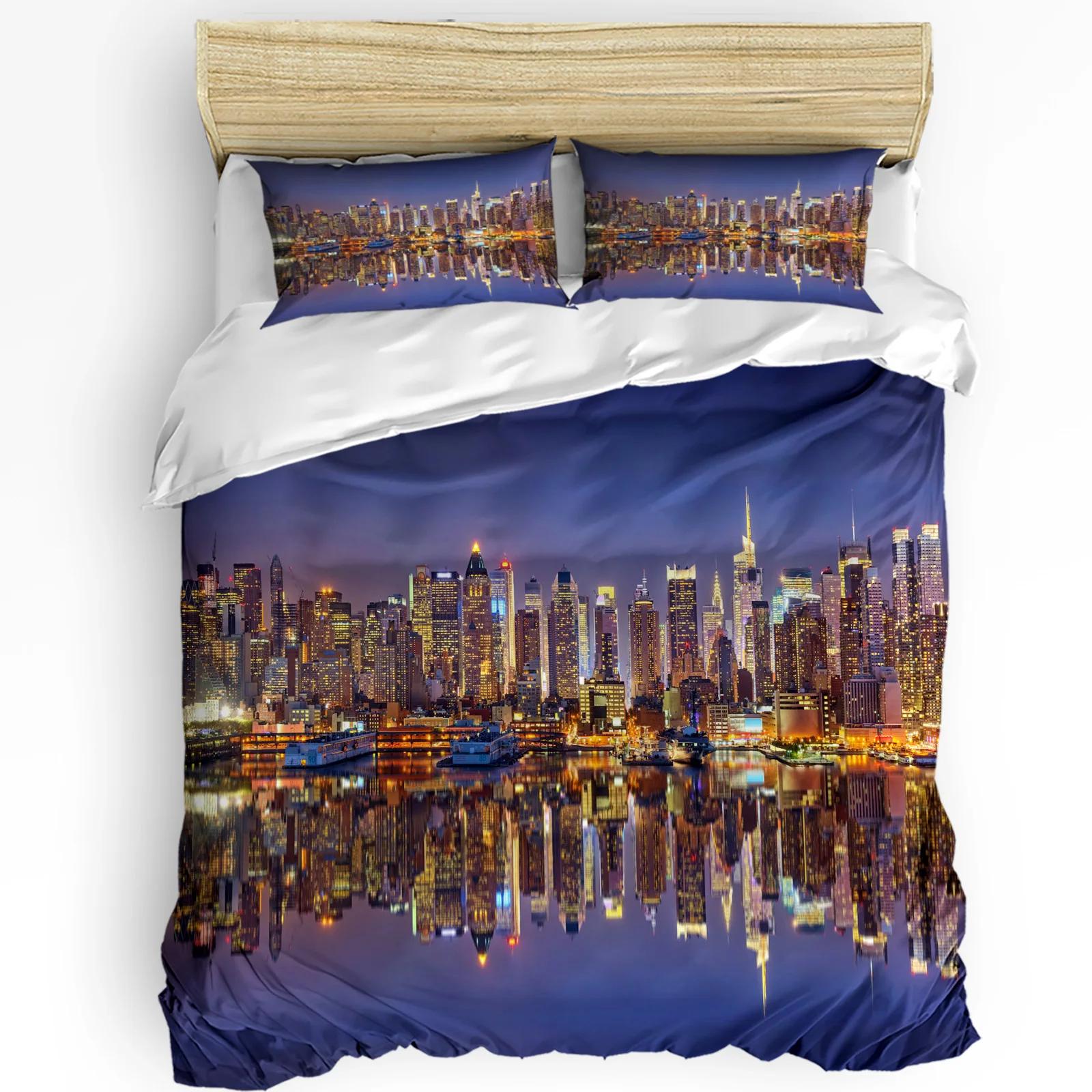 

Комплект постельного белья Urban из 3 предметов с изображением заката на Манхэттене и горизонта Нью-Йорка, пододеяльник, комплект постельного белья, пододеяльник, наволочка, чехол EU single(135x200cm)