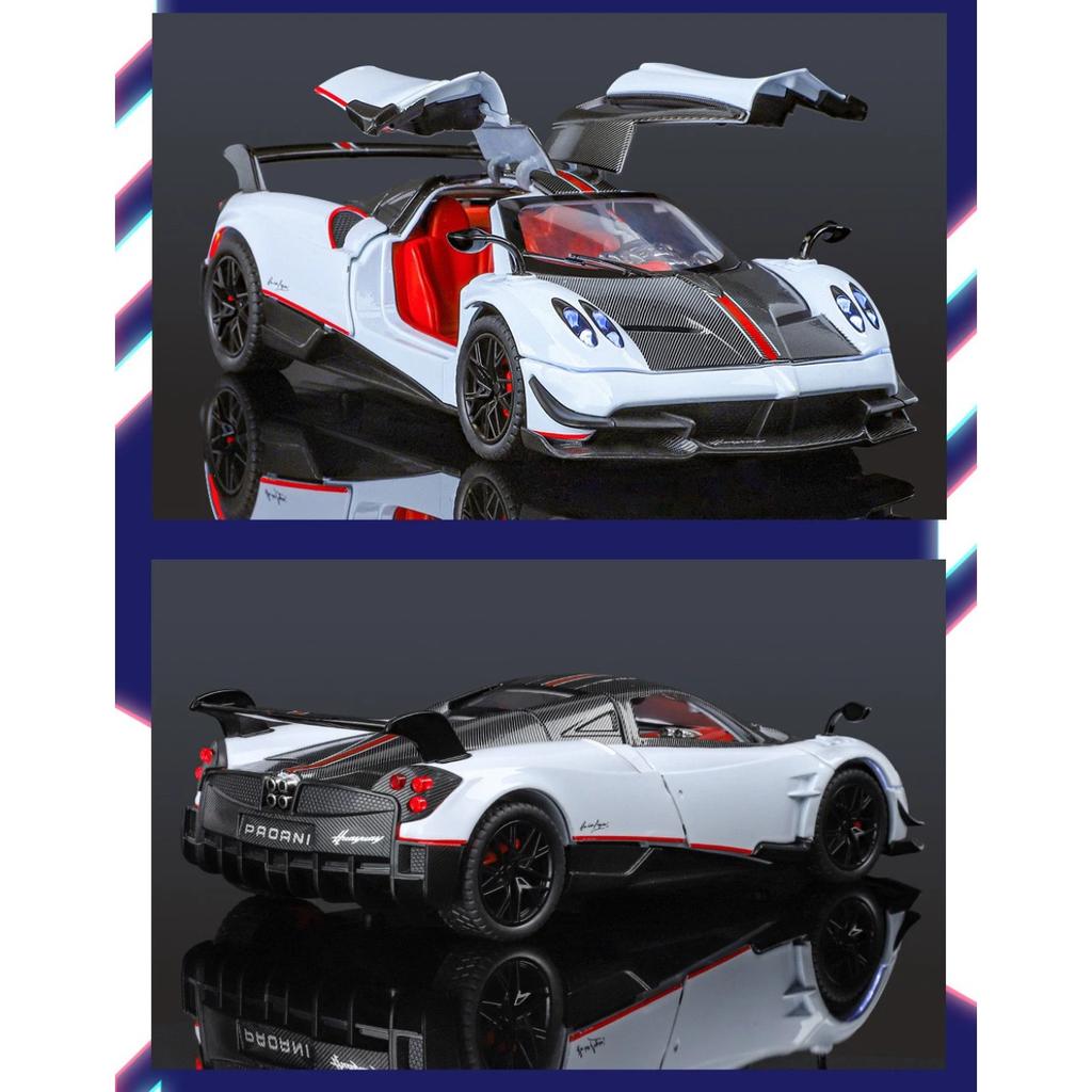 1/24 Pagani Huayra BC Alloy Sports Model Diecast Metal Racing Car Vehicles Model Simulation Sound Light Collection Kids Toy Gift