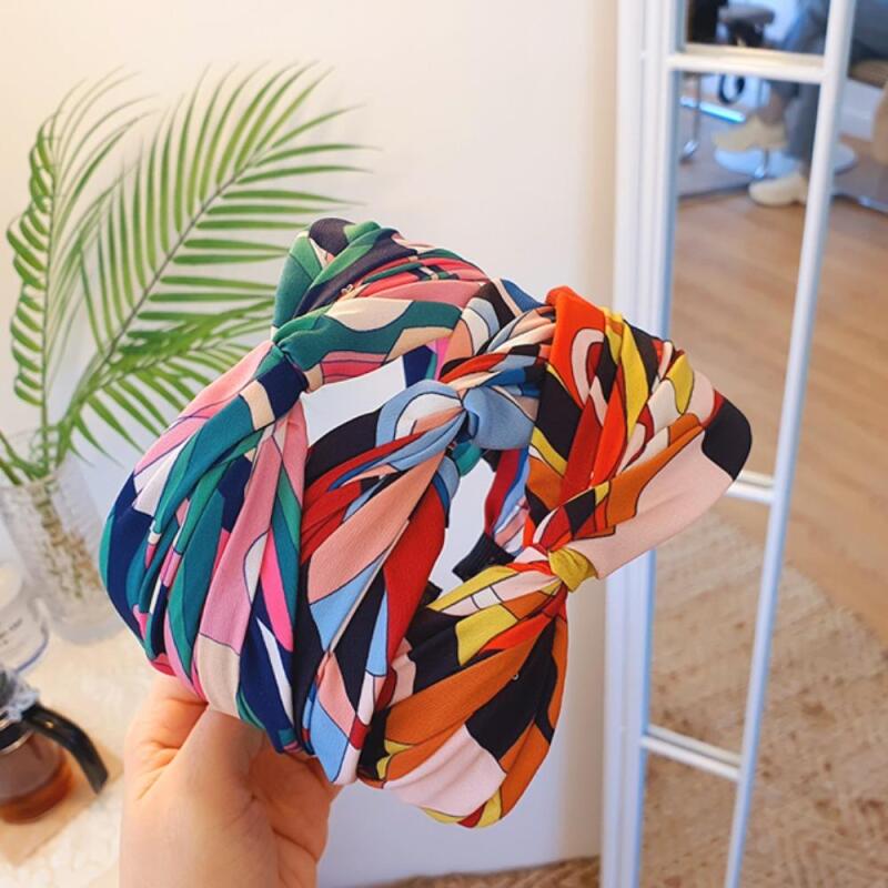 

Hippie Summer Hairband Vivid Pattern Women Blue