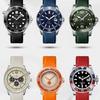 Curved arc-shaped fluororubber Watch strap for original OMEGA X Swatch X Blancpain Scuba Fifty Fathoms MoonSwatch FKM watchband